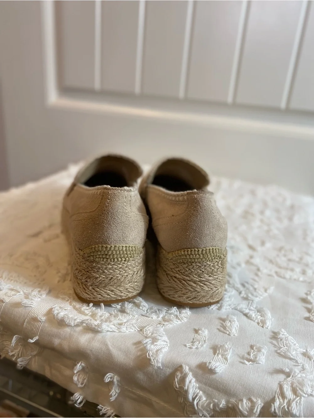 Dolce Vita Beige Suede Platform Loafers